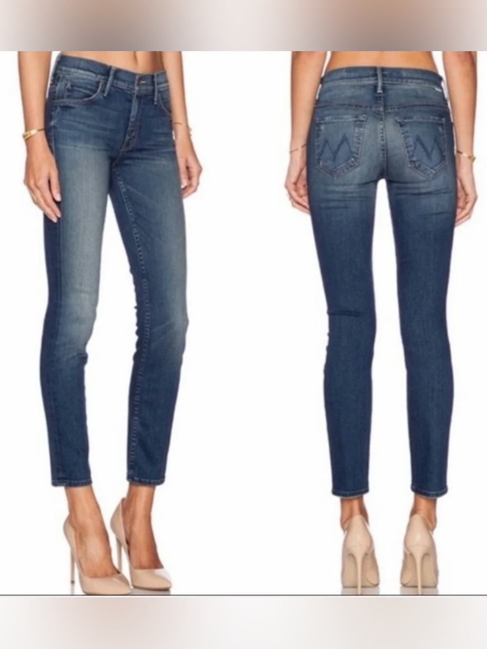 MOTHER The Muse Ankle Jeans in China Blossom Size 27 French Girl Designer Denim
